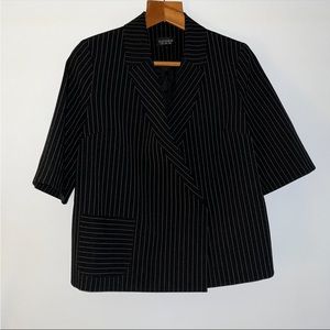 Topshop double breasted jacket, pinstripe black.